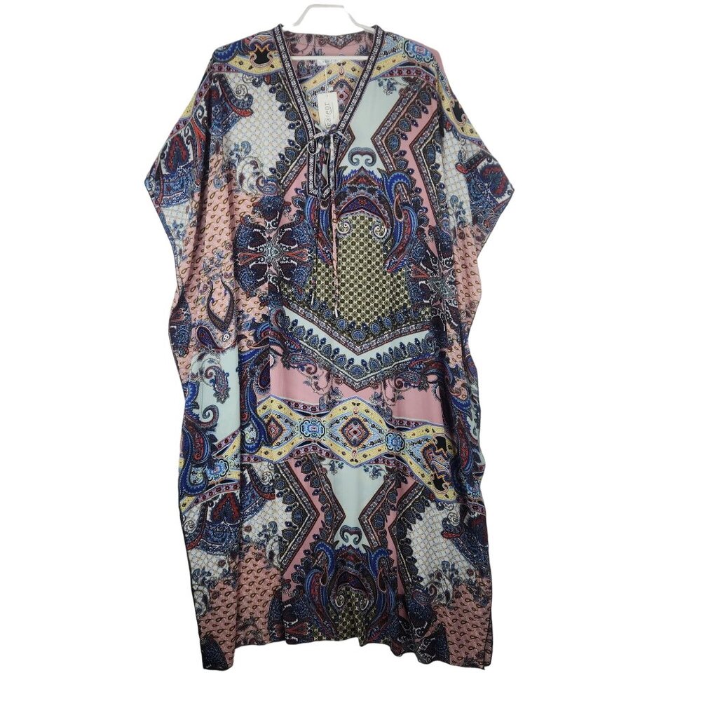 Meaneor Womens Kaftan Dress Beach Cover Up Size 22W Maxi Boho Lounge Wear